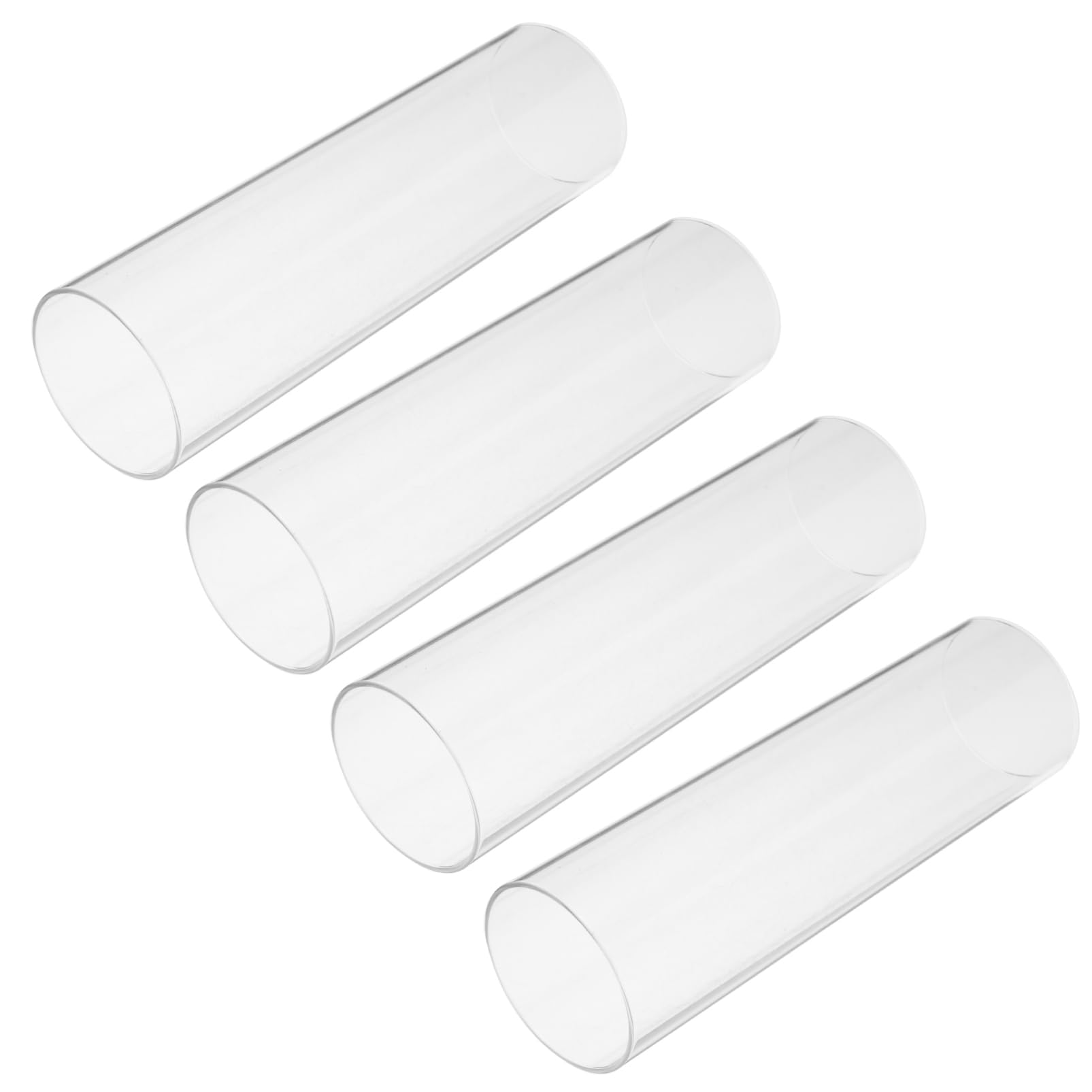 Paralume in Vetro per Candele 4 Pezzi in Vetro Borosilicato | Forma Cilindrica, Funzione Antivento, per DIY e Fiori Freschi Stabilizzati
