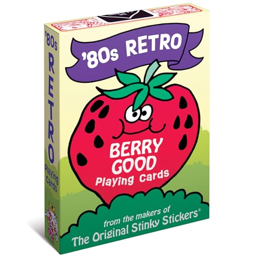 Baraja de cartas retro estilo años 80, tamaño póker