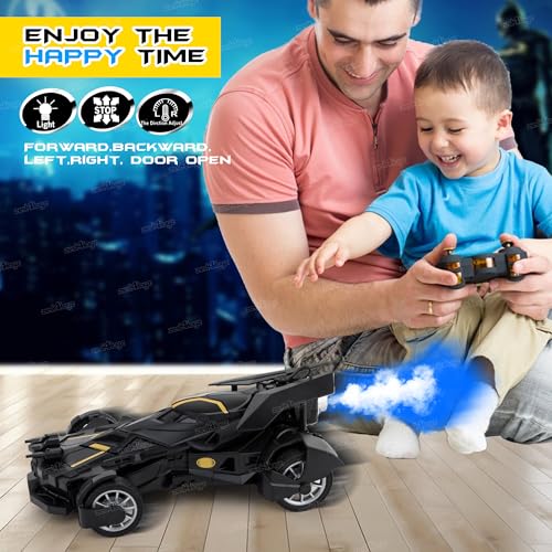 Image of Zest 4 Toyz Remote Control Car Toy for Kids | Mist Spray Effect Drift RC Car | Remote Range 10+ft | Rechargeable RC Car including Figurine | Type-C USB | Flashing Lights | Birthday Gift for Boys Girls