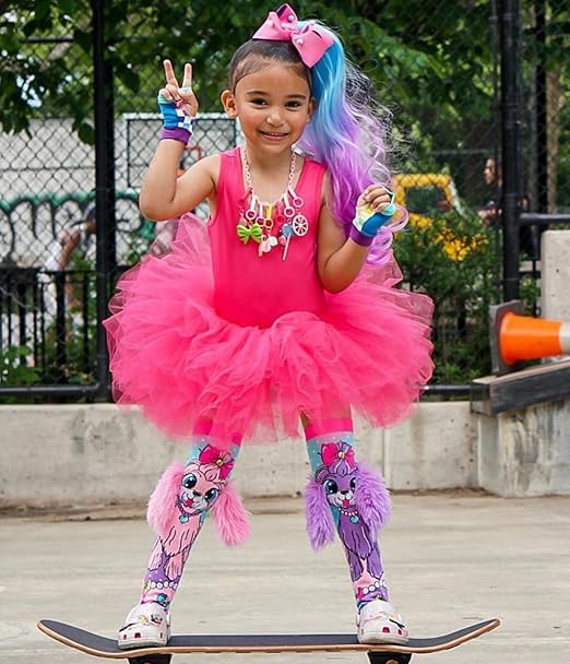 SAMVARDHAN Knee-High Socks Dog Design Printed with Fluffy Ears Colorful Socks for kids School Girl Super Comfortable - Age of 3 to 12 Years 1