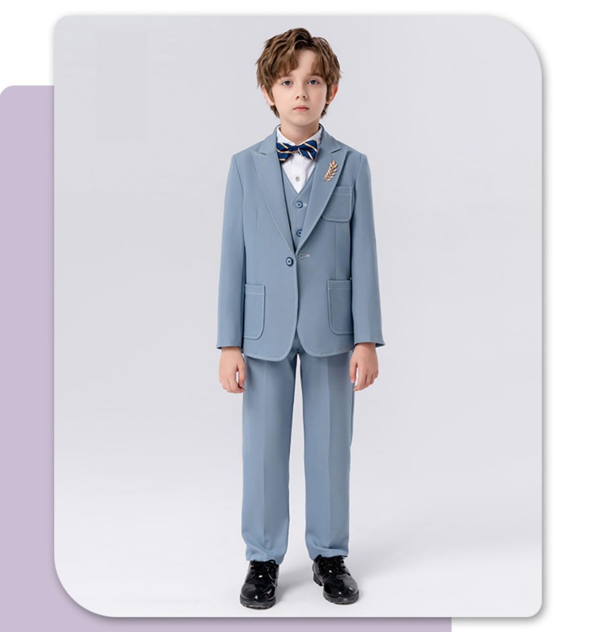Anzug-Set für Jungen, schmale Passform, für Kleinkinder, für Teenager, Jungen, formelle Kleidung, spitzes Revers, Hochzeitsoutfit