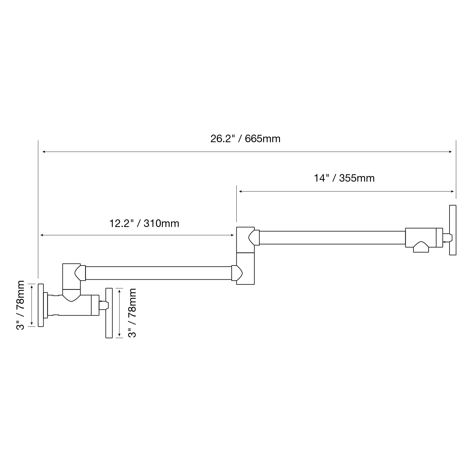 Grifo de llenado de olla de oro cepillado de acero inoxidable comercial montaje en pared grifo del fregadero de cocina plegable estirable con un solo agujero dos asas