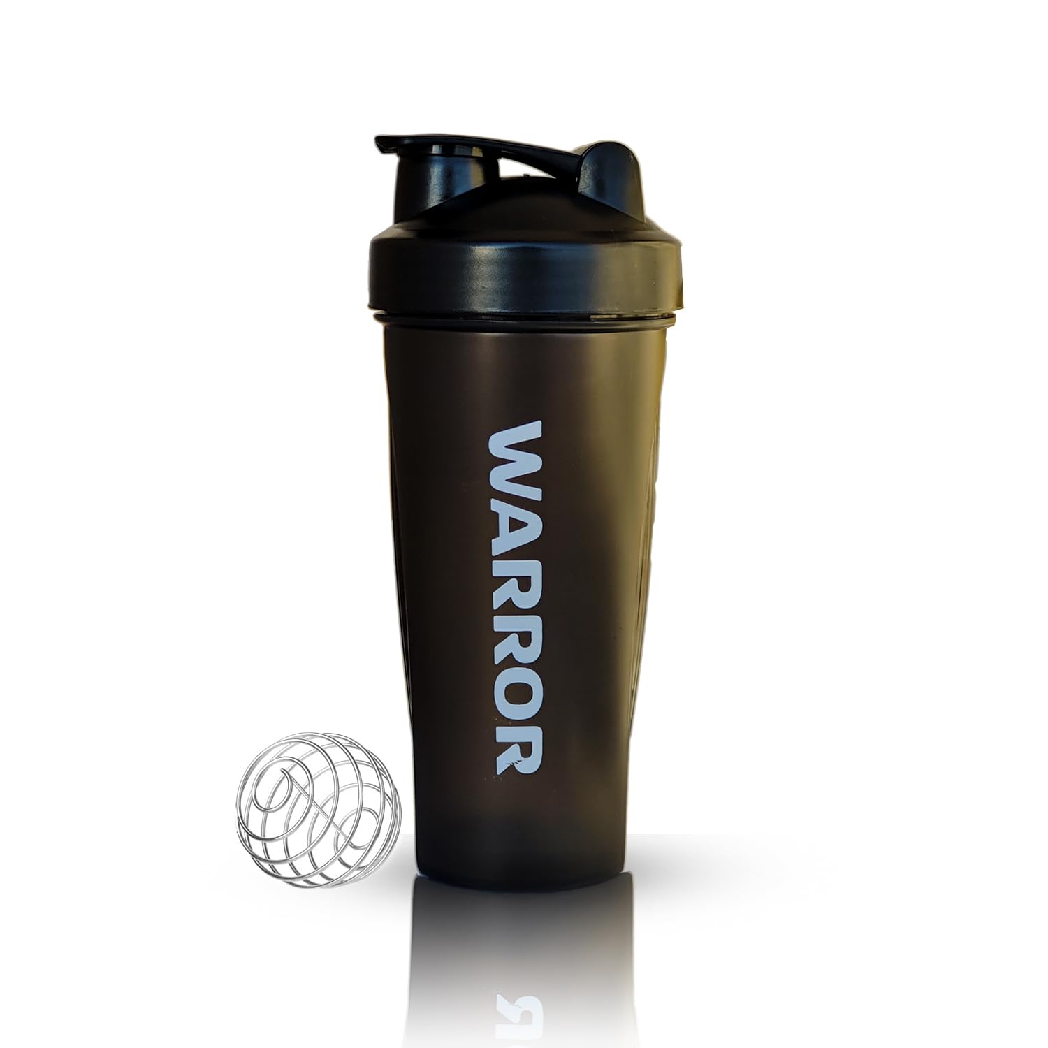 Warror Protein Shaker Bottle, Non Slip 700 ml Capacity Shaker Bottle, 23 oz Blender Cup BPA-Free Leak Proof for Gym, Sport (Black)