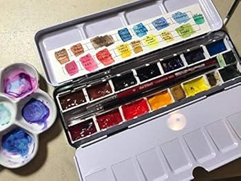 Amazon.co.jp: Honbay 24個 プラスチック 空水彩絵の具パン フルパン