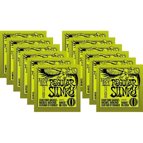 Ernie Ball Regular Slinky Custom Gauge Nickel Wound Guitar String - Set.010 - .046 (12 Pack) Cover