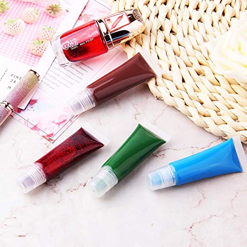 30 Stück – 10 ml Mini-transparente, nachfüllbare leere Tuben für Lipgloss, Balsam, Behälter, weiche Tuben, Make-up-Box, Shampoo-Proben, leere Tuben mit Schraubdeckel