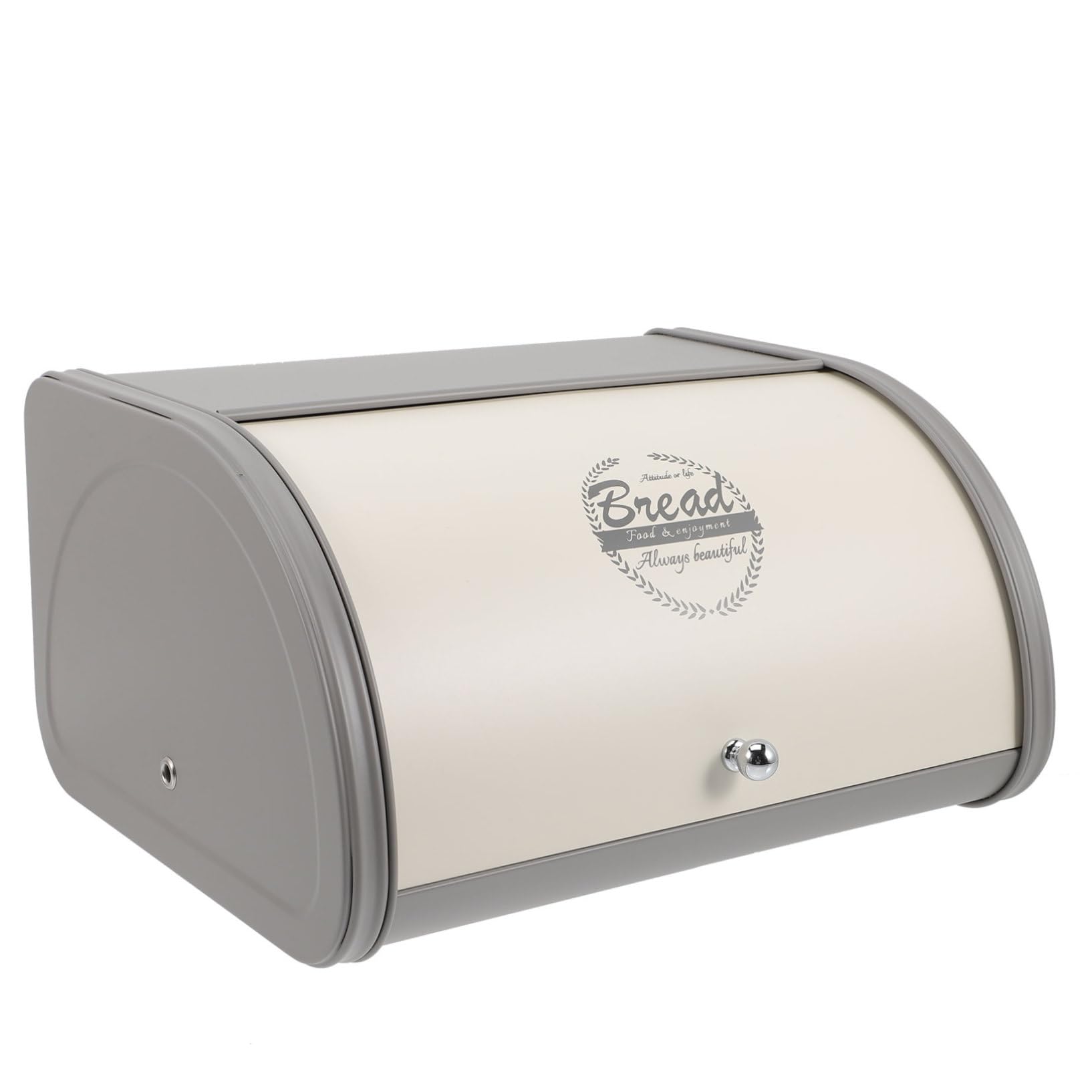 Caja de Pan de Granja con Tapa Abatible, Soporte Metálico para Cocina, Caja de Pan para Encimera, Base Ancha Antideslizante, Organizador Multiusos para Hogar y Panadería