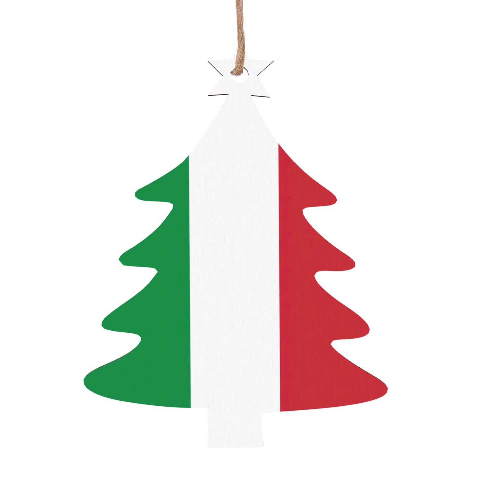 Italian flag Print Christmas Wooden Ornaments pendant DIY Xmas Holiday tree Decorations,Angels,bells