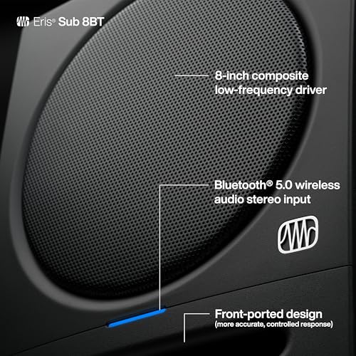 Image of PreSonus Eris Sub 8BT - 8-inch Active Studio Subwoofer with Bluetooth for Multimedia, Gaming, Studio-Quality Music Production