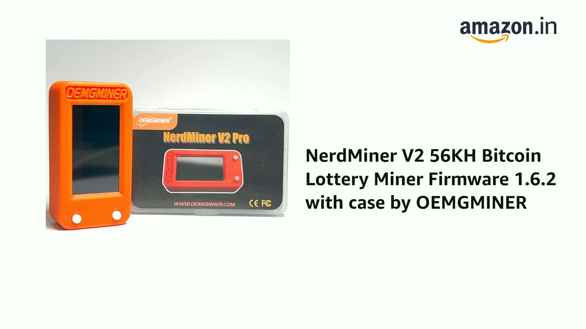 NerdMiner V2 56KH Bitcoin Lottery Miner Firmware 1.6.2 with case by  OEMGMINER : Amazon.in: Computers & Accessories