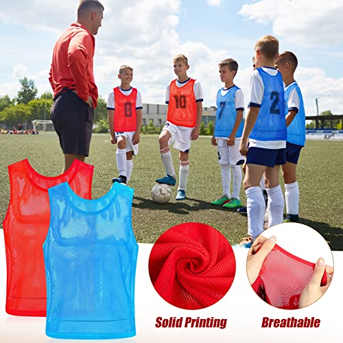 Image of Vabean 24 Pack Nylon Mesh Scrimmage Team Practice Vests Pinnies Jerseys Train Vest for Adult Sport Basketball Soccer Football