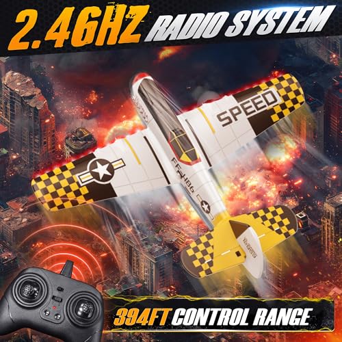 BEZGAR RC Plane, Drones for Kids, 6-axis Gyro Remote Control Airplane, RC Helicopter, Easy Control for Beginners Toys with Colorful LED Navigation Lights Yellow - Image 4