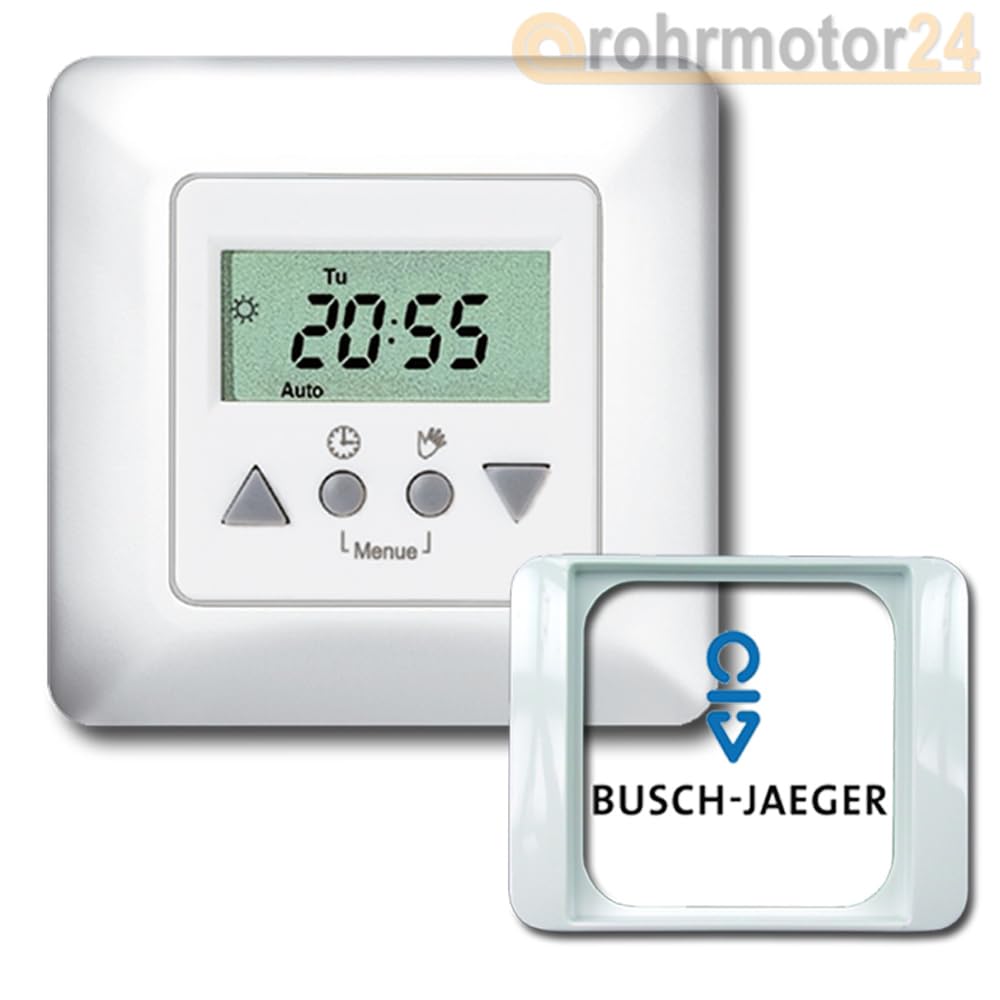 Vestamatic Rolladen Jalousie Zeitschaltuhr Time Control 01813330 incl. Busch-Jäger Zwischenrahmen nach Wahl! (Busch-Jäger Alpha Nea)