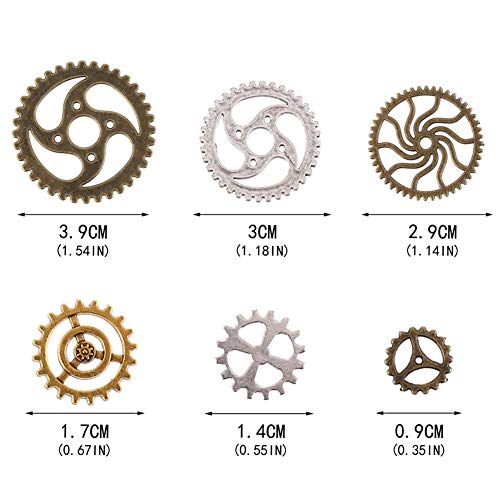 iufvbgxdh Jewelry Cogs 100 Grams Assorted Antique Steampunk Gears Charms Cogs, for Jewelry Making Accessory & Crafting, Mixed Colors steampunk buy now online