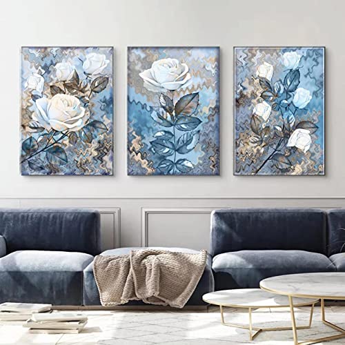 Art posters abstraits fleurs impression sur toile haut de gamme salon 60x90cm