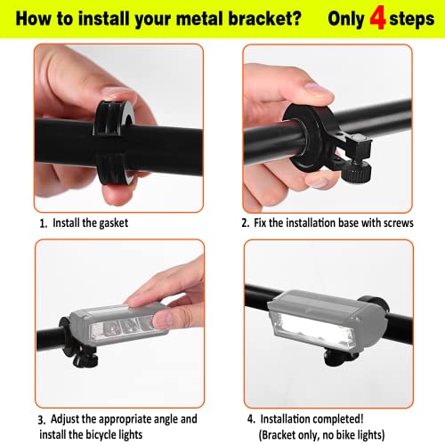 Faro delantero de metal para bicicleta con soporte de luces integrado 5