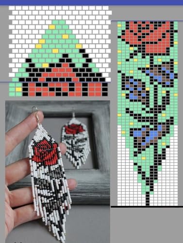 Weavish Long Beaded Dangle Earrings – Boho Native Handmade Seed Bead Tassel Earrings, Bohemian Large Statement Beaded Drop Fringe Earrings for Women2