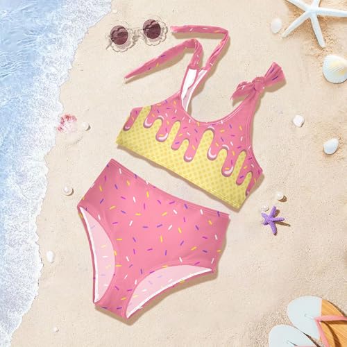 Image of Girls Tankini Swimsuit Bathing Suit Two Piece Bikini Summer Beach Swimwear with Adjustable Strap 3-12 Years