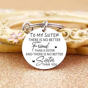 ibiwe Best Sister Ever Gifts Sister Heart Keychain Unbiological Sisters Gifts for Women Birthday Gifts For Sister Graduation Gifts For Friends Bestie Her Girls Cute Key Chain Soulmate