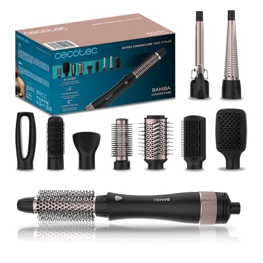Cecotec Spazzola ad Aria CeramicCare 10in1 Styler. 1200 W, Liscia, Ondula, Dà volume e Asciuga, 10 Testine Intercambiabili, 3 Temperature e 2 Velocità, Rivestimento in Ceramica