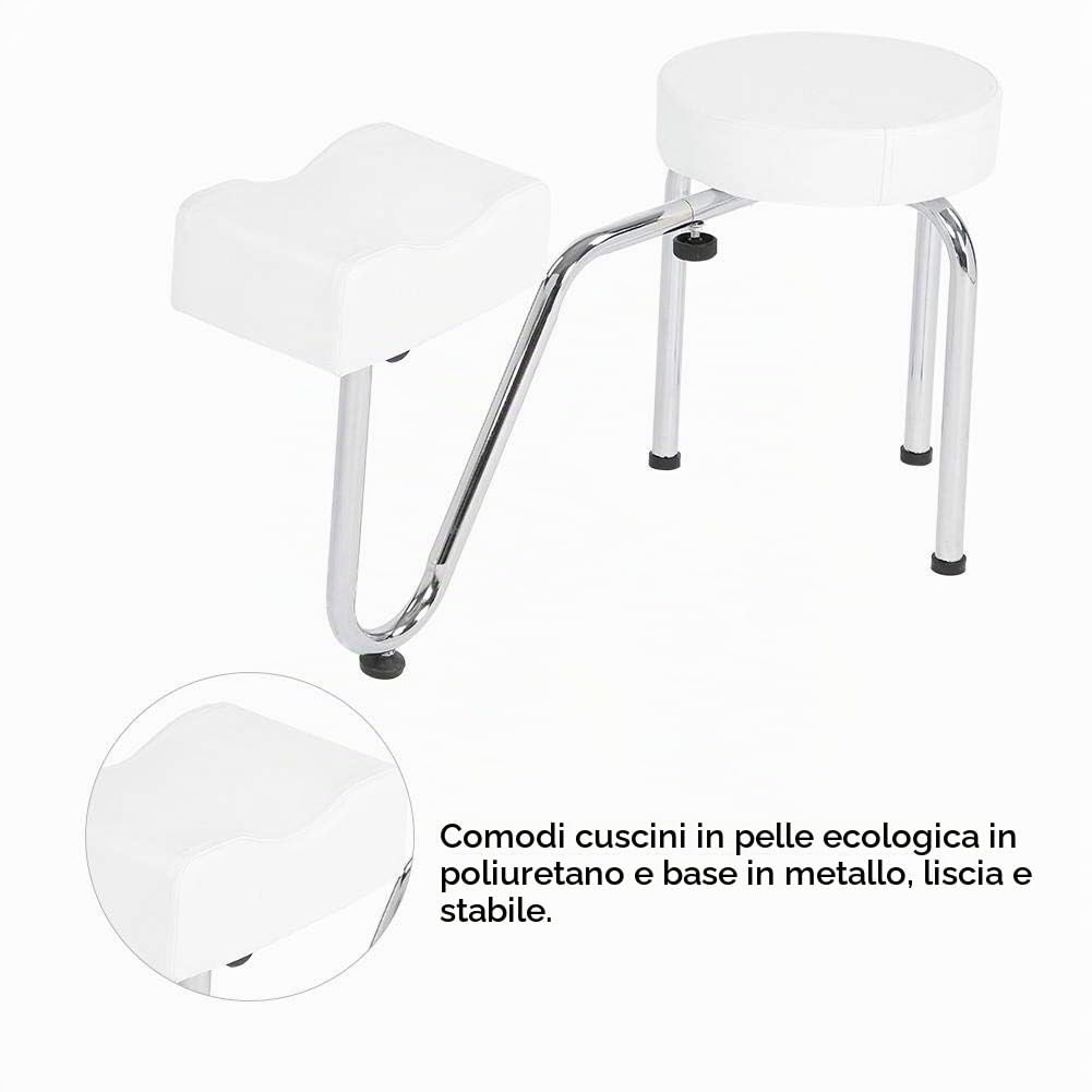 SGABELLO POGGIAPIEDI PER ESTETISTA REGOLABILE IN ALTEZZA PEDICURE PROFESSIONALE, poggiapiedi Regolabile per Manicure Pedicure, Poggia Piede Pedicure Estetista Fisioterapia Tatuaggi(Bianco)
