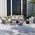 QUYZE Outdoor Patio Furniture Set-6 All-Weather Wicker Outdoor Furniture with Patio Recliner Chairs Adjustable Back Outdoor Patio Conversation Sets for Garden Porch Deck Grey