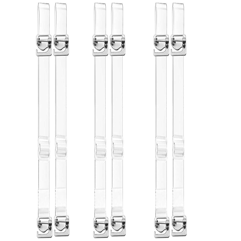 YEKEYI 3 Pairs Invisible Clear Bra Strap Non-Slip Adjustable Bra Strap Replacement Transparent Shoulder Strap