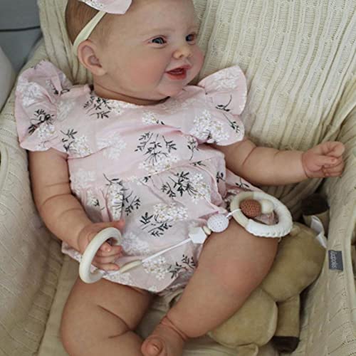 YIHANGG 3D-Lackhaut Reborn Babypuppe Mit Gefäßvene 60CM Weiches Silikon 24 Zoll Neugeborene Puppe Prinzessin Kleinkind… – Bild 6