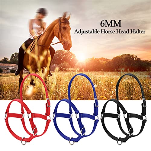 6 mm Verdikte paardenkop kraag verstelbare veiligheid halter brughoofdkollar (Color : Red S) - Afbeelding 7