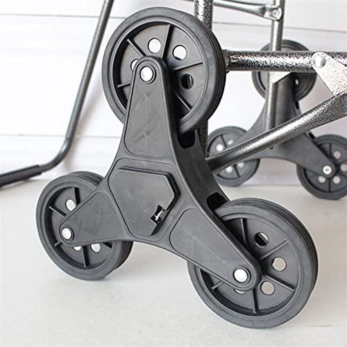 QWZ Einkaufstrolley mit 6 Rädern, leicht, tragbar, zusammenklappbar, mit Sitz, Einkaufstrolley (Farbe: C) – Bild 4