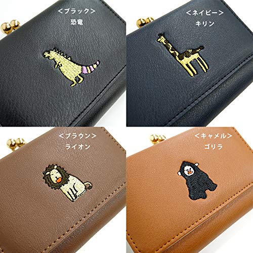 Amazon.co.jp: コミカルアニマルがま口ミドル財布 三つ折り RO19