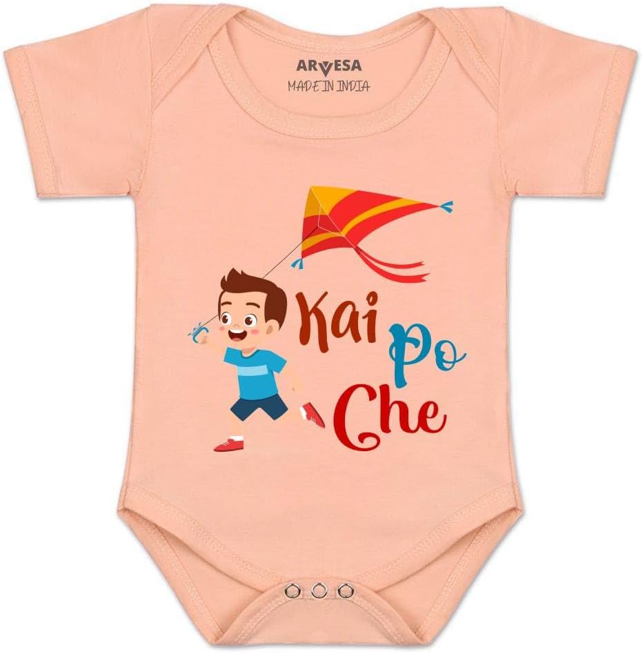 Kai Po Che R-603 Makar sankranti Bodysuit, Sleepsuits, Rompers For New Born Baby Clothes 0-3 Months Unisex Stylish Dress For Baby Boy & Girl, Newborn Infant Outfit