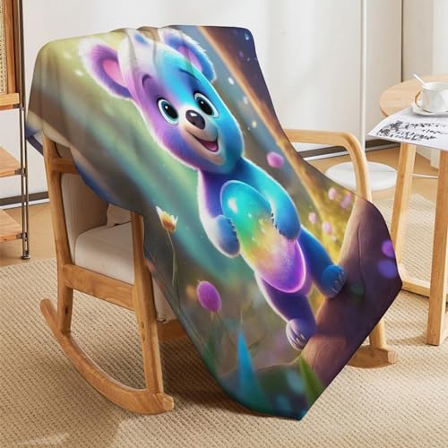 Couverture ours flannel douce pour eviter le froid sur le canape - 5