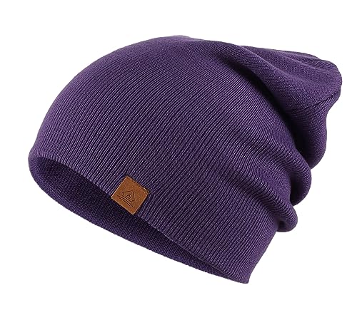 Image of Home Prefer Mens Winter Hats Acrylic Knit Cuff Beanie Cap Warm Womens Beanie Hat