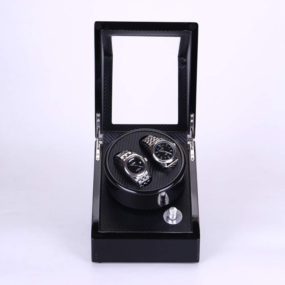 Orologio Meccanico Dispositivo di Carica dell'orologio a 2 Posizioni, Motore Rotante Silenzioso, Scatola per Orologio Meccanico Automatico con Cuscino Laccato, antimagnetico, 18 * 18 * 20 cm