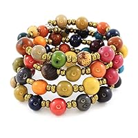 Algopix Similar Product 12 - Colorful Memory Wire Bracelet with Acai