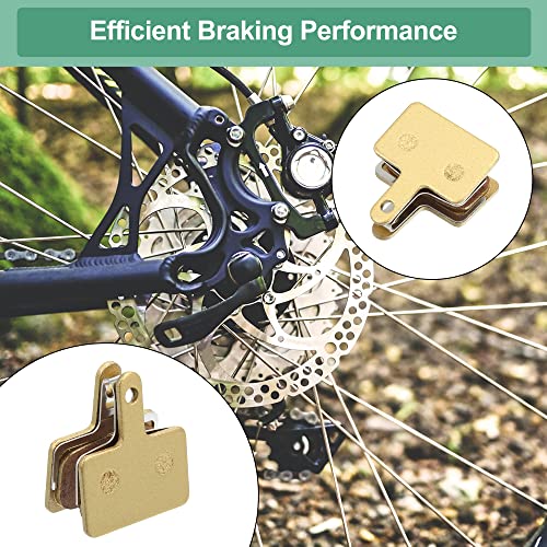 X AUTOHAUX 4 Pair Sintered Metal Disc Bike Brake Pads for Shimano M315 M355, Gold Tone - Image 4