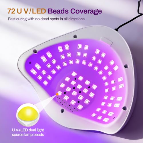 Image of JODSONE U V LED Nail Lamp with Gloves Kit, Nail Dryer for Gel Nails Professional for Home and Salon