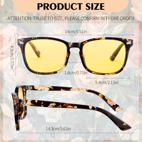 Image of Polarized Sunglasses for Women Men Night Vision Glasses Anti Glare | Yellow Anti Glare UV400 Lens, Lightweight Square Frame, for Day Night Use, Driving, Fishing, Cycling, Traveling