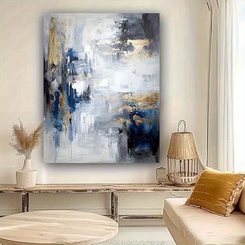 Tableau abstrait nordique 80x155 cm décoration murale moderne épurée