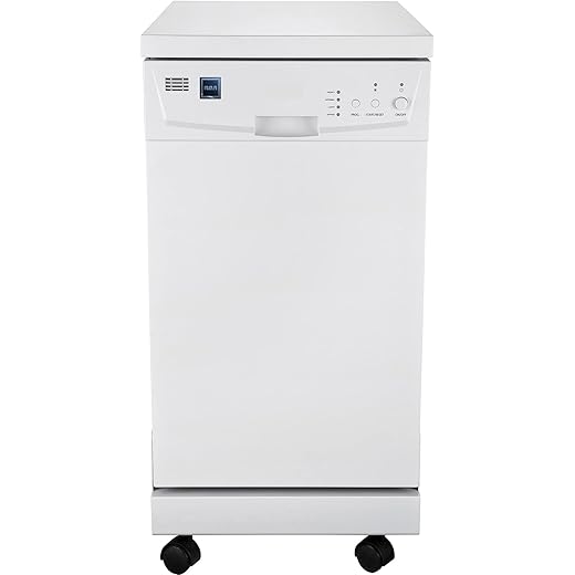 RCA RDW1809 Portable Dishwasher, 18in Wide, 8 Place Settings Capacity, White