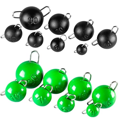 LMAB Tungsten Chebu Sinker - Cheburashka Rig Gewichte Set, bleifrei, beschichtet, zum Finesse Angeln, Barschangeln & Zanderangeln, Farbe Matt Black, Größe 2,0 g Cover