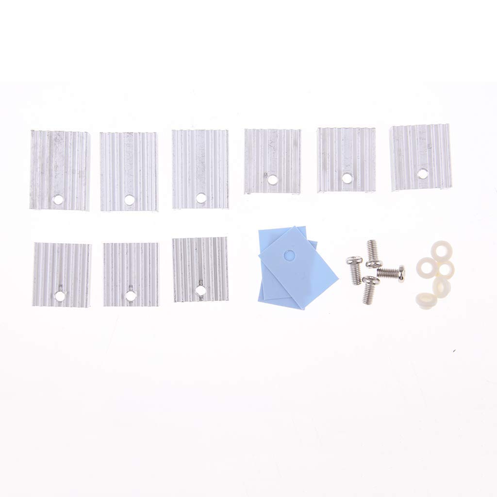 Tenlacum TO-220 Kühlkörper Set – 3 Größen, Je 10 Stück, Inkl. Isolierfolien & Schrauben