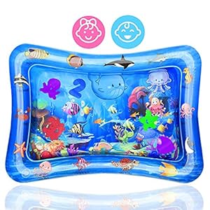 Wendergo Tummy Time Mat Inflatable Water Mat Baby Playmat Sensory Toy Early Development Activity Pad for Infants…