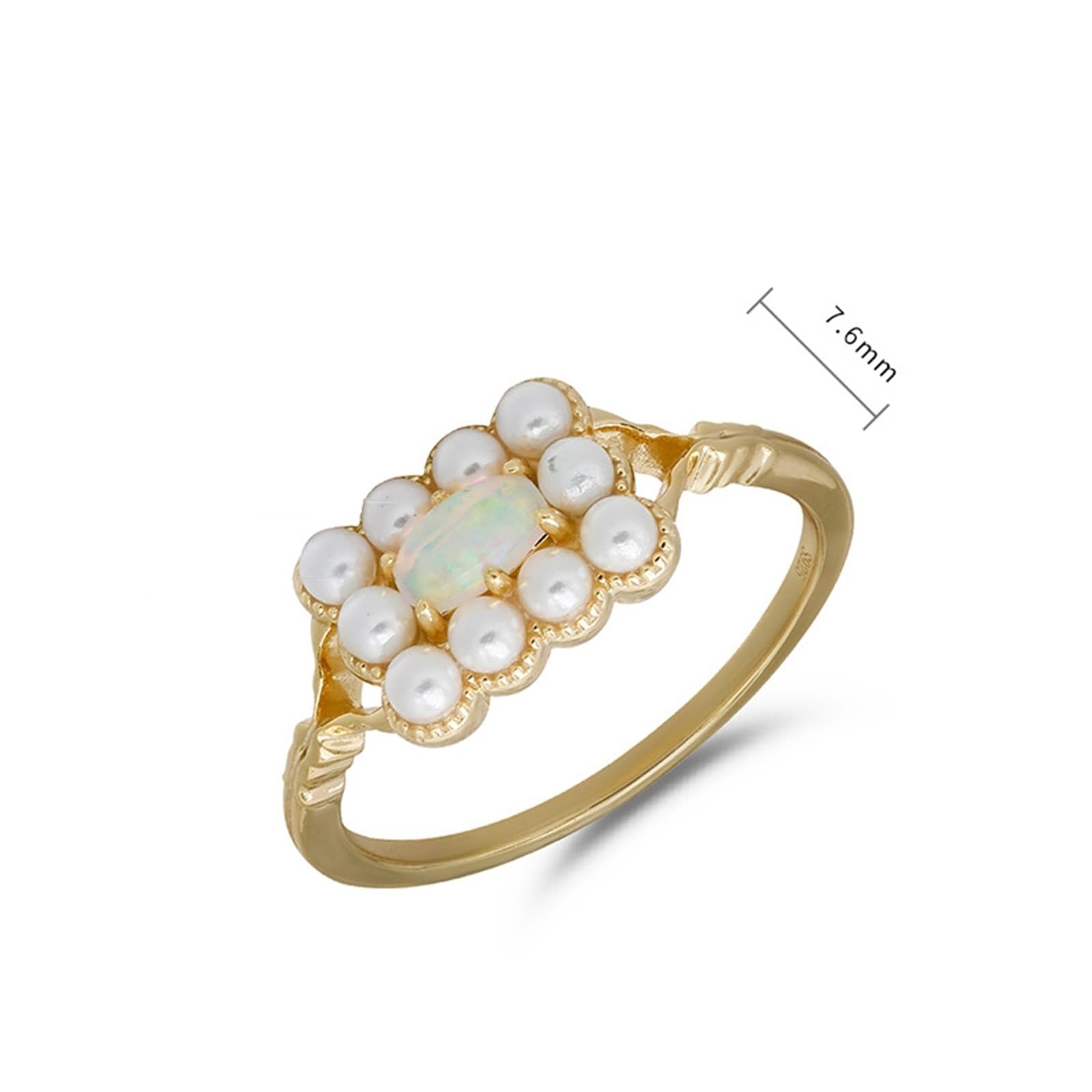 Anelli per partner in oro 9 K/14 K/18 K, con perla, forma vintage