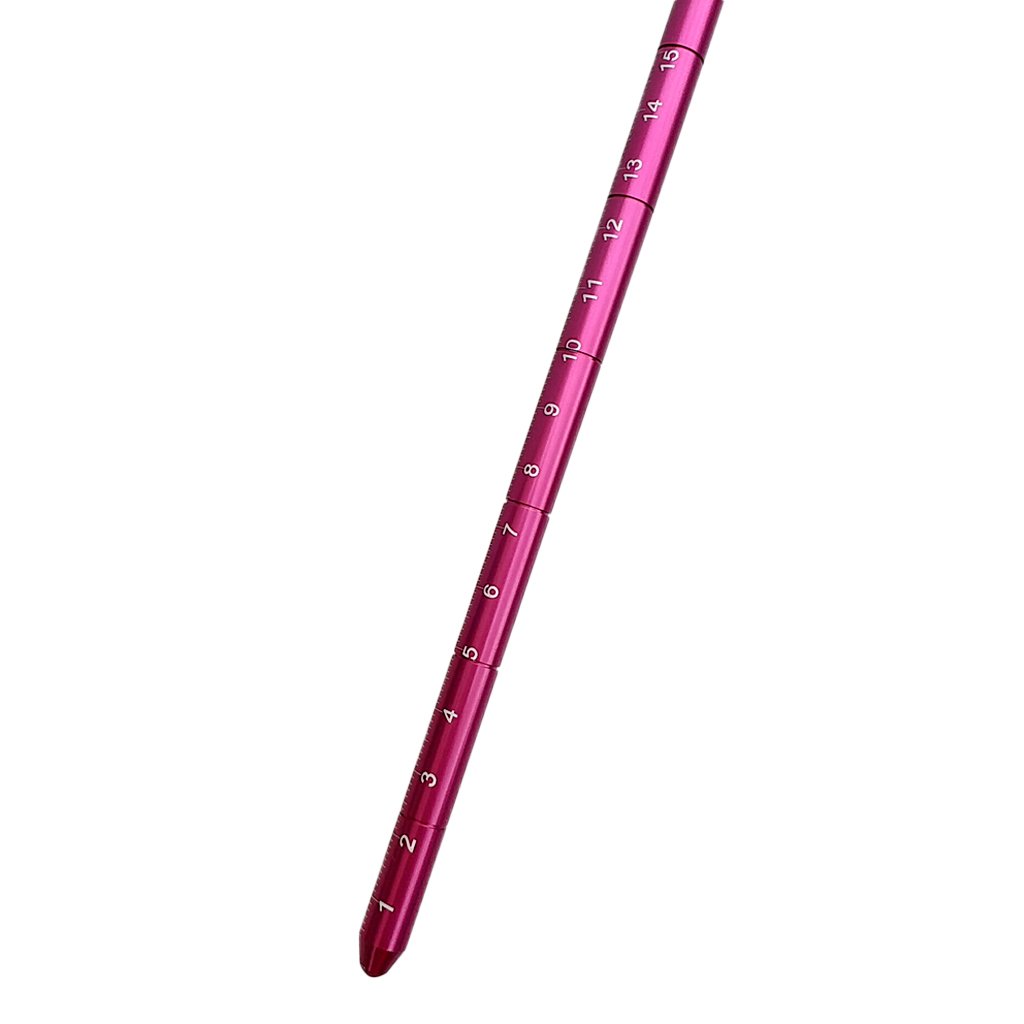 D DOLITY Aluminium Riffstab Taucher Zeigestab mit 34 cm Spiralverlängerung bis 65cm Karabinerhaken für Tauchen Schnorcheln Unterwasser Sport - Rose Rot