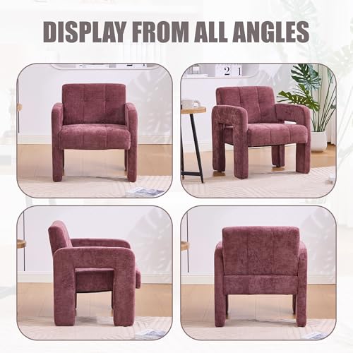 Sillón Chenille Plegable Rojo miniatura 6