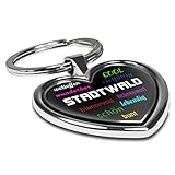 printplanet Schlüsselanhänger mit Stadtnamen Stadtwald - Motiv Positive Eigenschaften - Herz-Schlüsselanhänger, Stadtschlüsselanhänger, personalisierter Anhänger, Herz-Anhänger, Chrom