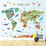 DECOWALL DL3-2415 XLarge Dinosaur World Map Wall Stickers 59.5 inch x 41.8 inch Educational Decals Removable for Kids Nursery Bedroom Living Room Home Art Décor Peel Stick boy Playroom - Image 4