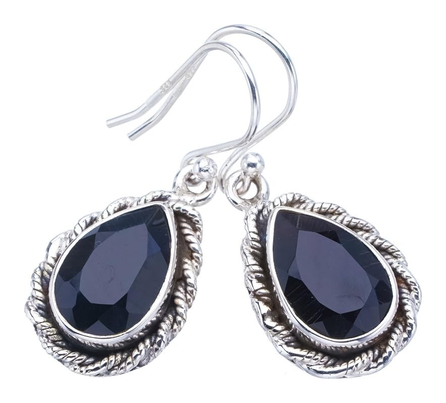 Boucles d'oreilles onyx noir et argent 925 fait main StarGems